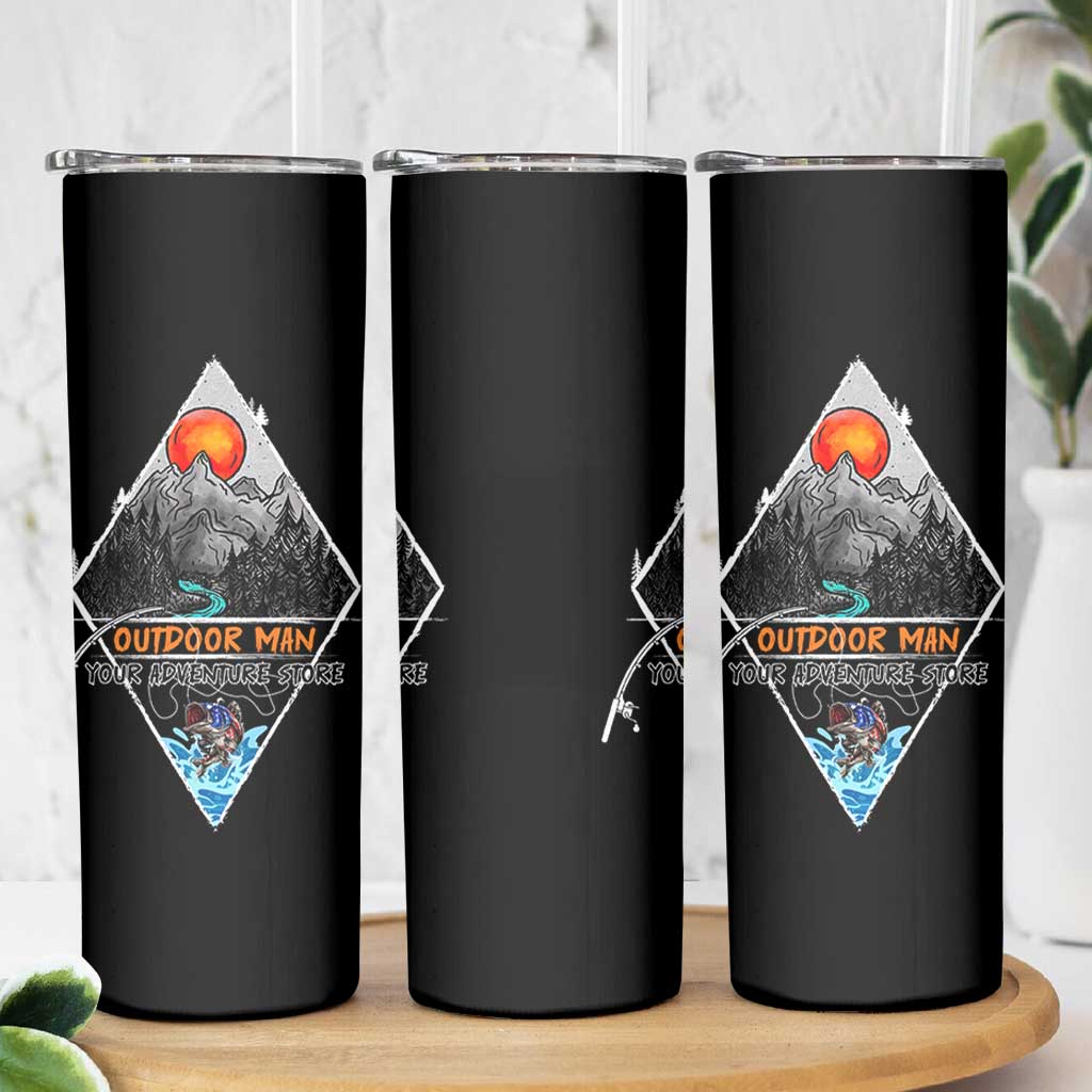Outdoor Man Skinny Tumbler Fishing Camping Mountain Nature Hiking Camp Lover Gift