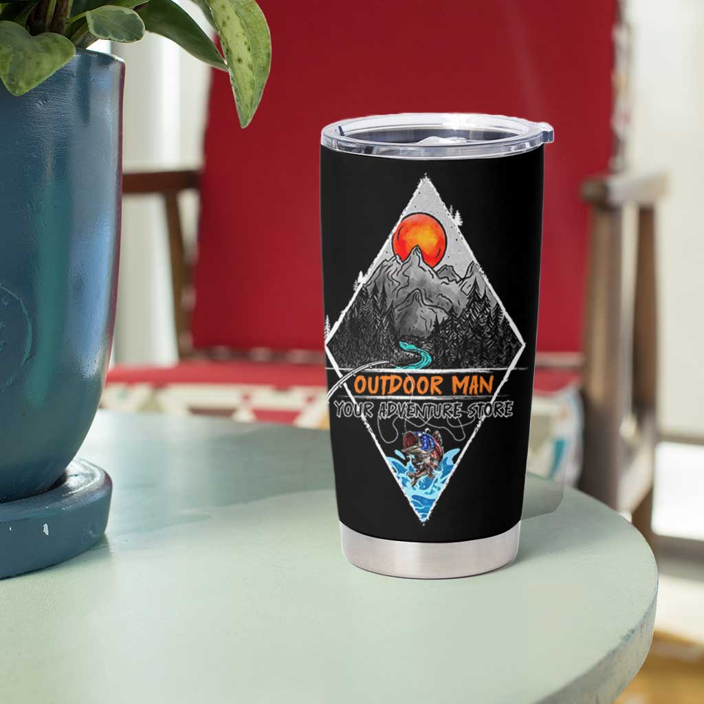 Outdoor Man Tumbler Cup Fishing Camping Mountain Nature Hiking Camp Lover Gift