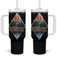Outdoor Man Tumbler With Handle Fishing Camping Mountain Nature Hiking Camp Lover Gift