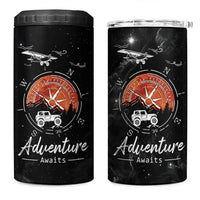 Adventure Awaits 4 in 1 Can Cooler Tumbler Camping Mountain Nature Hiking Camp Lover Gift