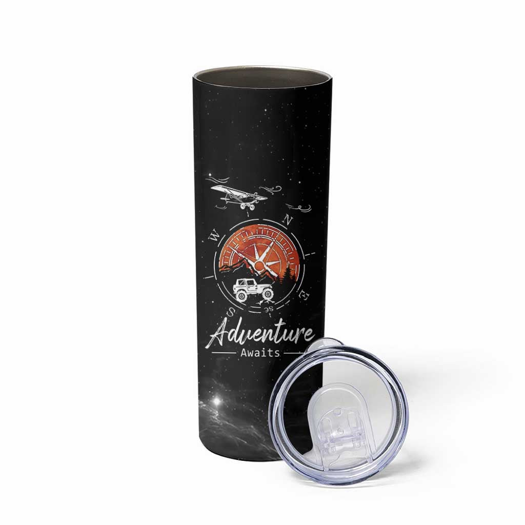 Adventure Awaits Skinny Tumbler Camping Mountain Nature Hiking Camp Lover Gift