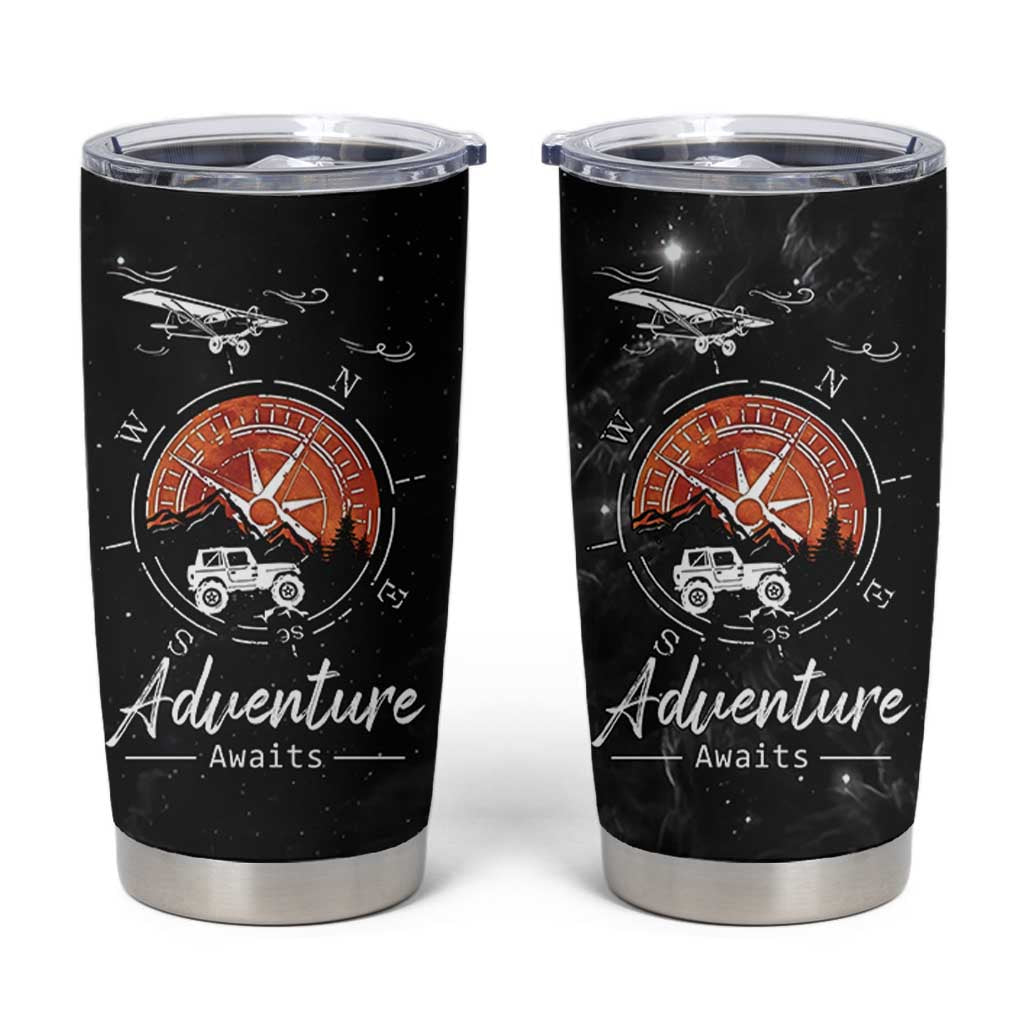 Adventure Awaits Tumbler Cup Camping Mountain Nature Hiking Camp Lover Gift