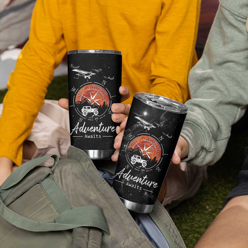 Adventure Awaits Tumbler Cup Camping Mountain Nature Hiking Camp Lover Gift