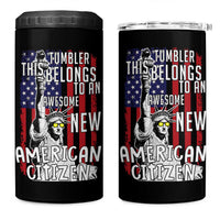 New American Citizen Gift 4 in 1 Can Cooler Tumbler Funny US Citizenship Congratulations Presents