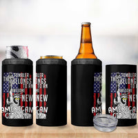 New American Citizen Gift 4 in 1 Can Cooler Tumbler Funny US Citizenship Congratulations Presents