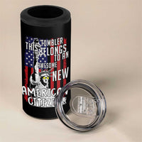 New American Citizen Gift 4 in 1 Can Cooler Tumbler Funny US Citizenship Congratulations Presents