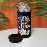 New American Citizen Gift 4 in 1 Can Cooler Tumbler Funny US Citizenship Congratulations Presents