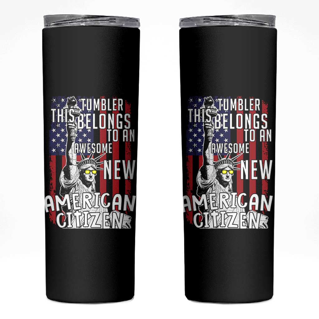 New American Citizen Gift Skinny Tumbler Funny US Citizenship Congratulations Presents