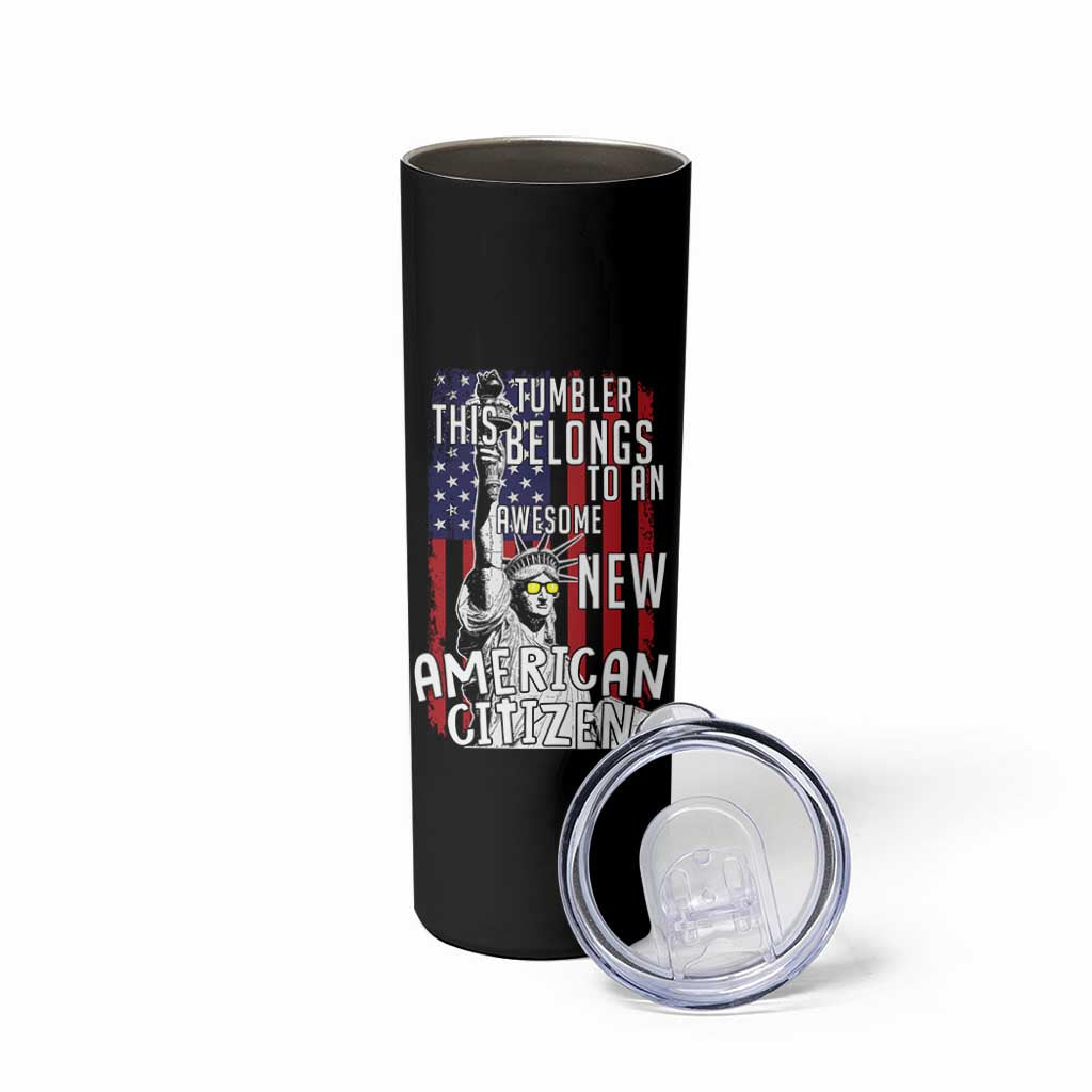 New American Citizen Gift Skinny Tumbler Funny US Citizenship Congratulations Presents
