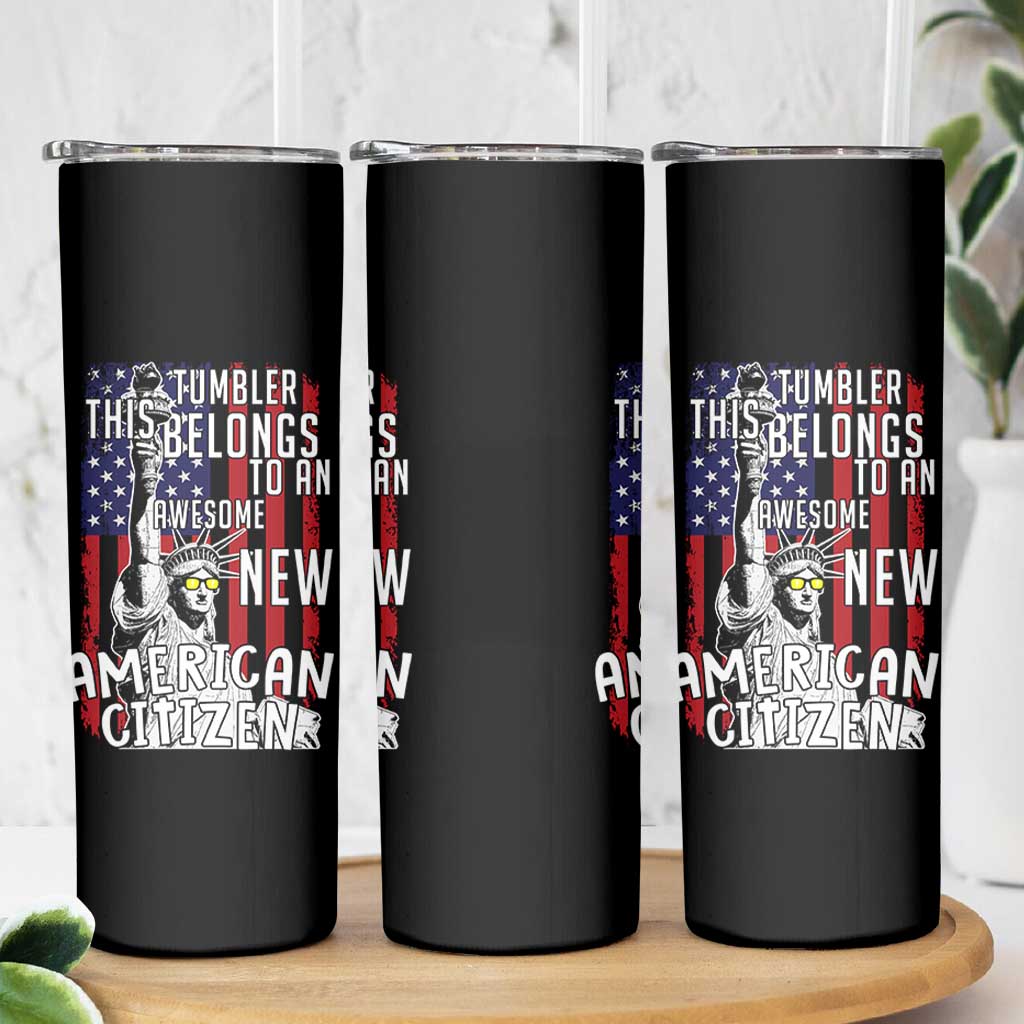 New American Citizen Gift Skinny Tumbler Funny US Citizenship Congratulations Presents
