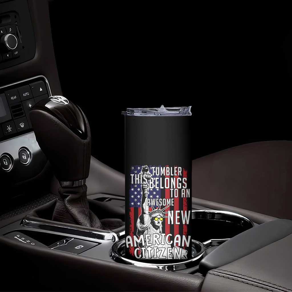 New American Citizen Gift Skinny Tumbler Funny US Citizenship Congratulations Presents