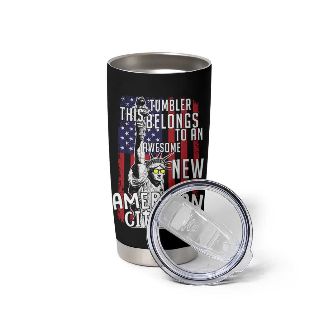New American Citizen Gift Tumbler Cup Funny US Citizenship Congratulations Presents