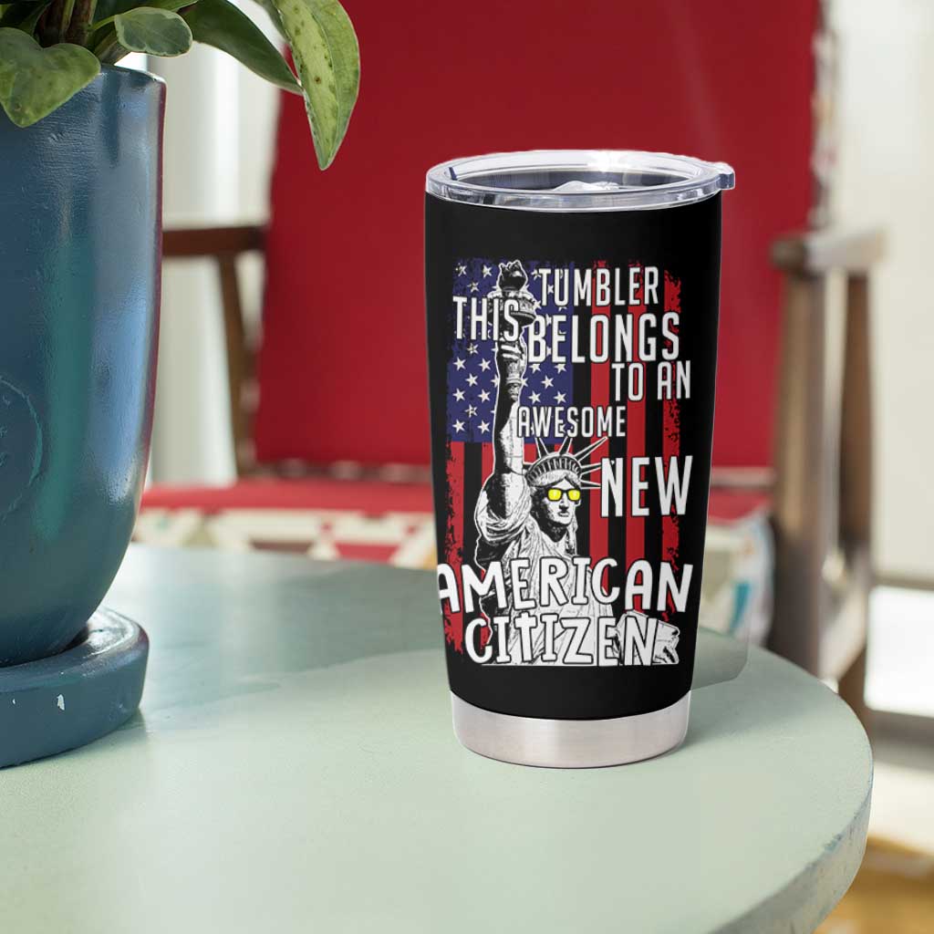 New American Citizen Gift Tumbler Cup Funny US Citizenship Congratulations Presents