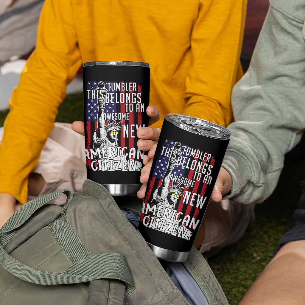 New American Citizen Gift Tumbler Cup Funny US Citizenship Congratulations Presents