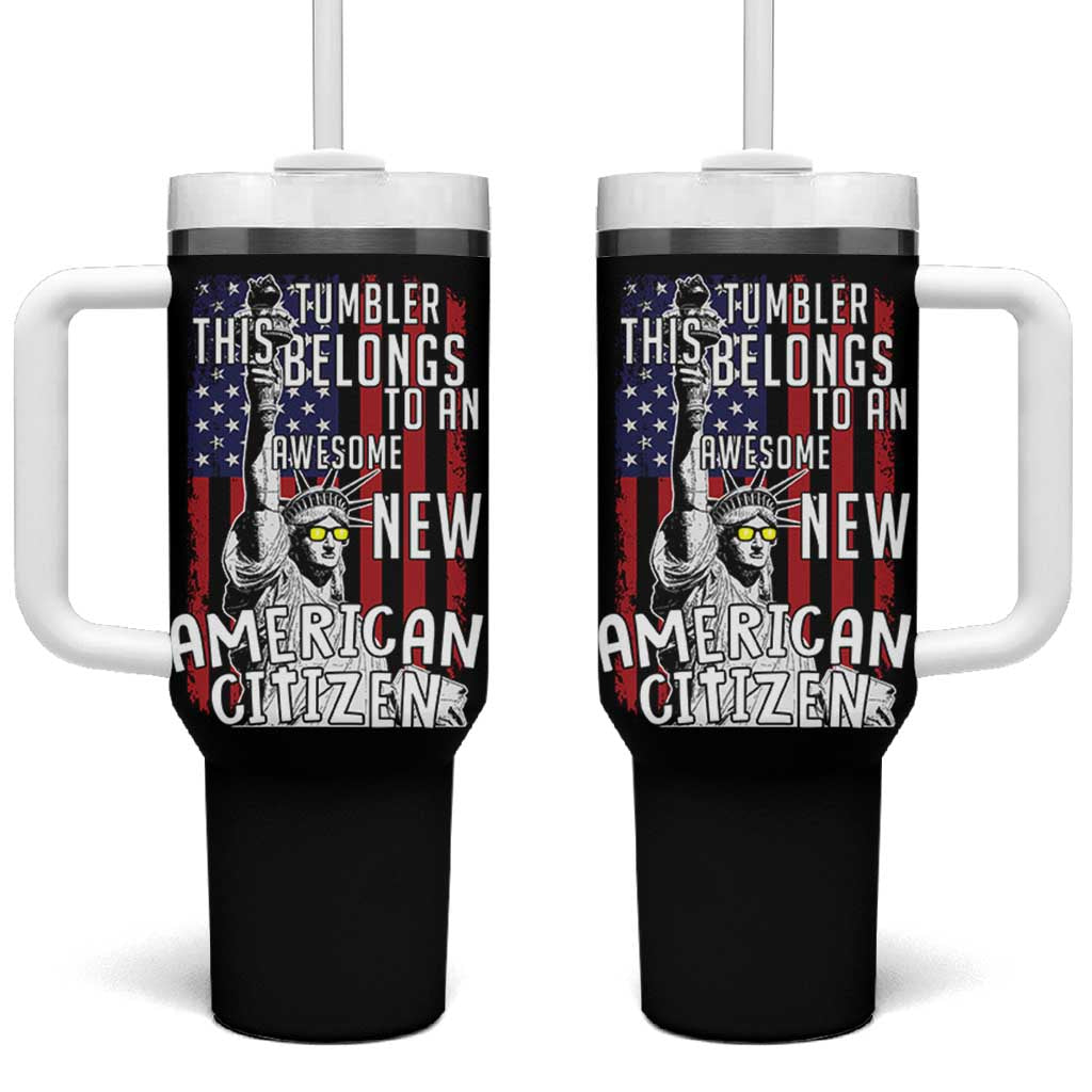 New American Citizen Gift Tumbler With Handle Funny US Citizenship Congratulations Presents