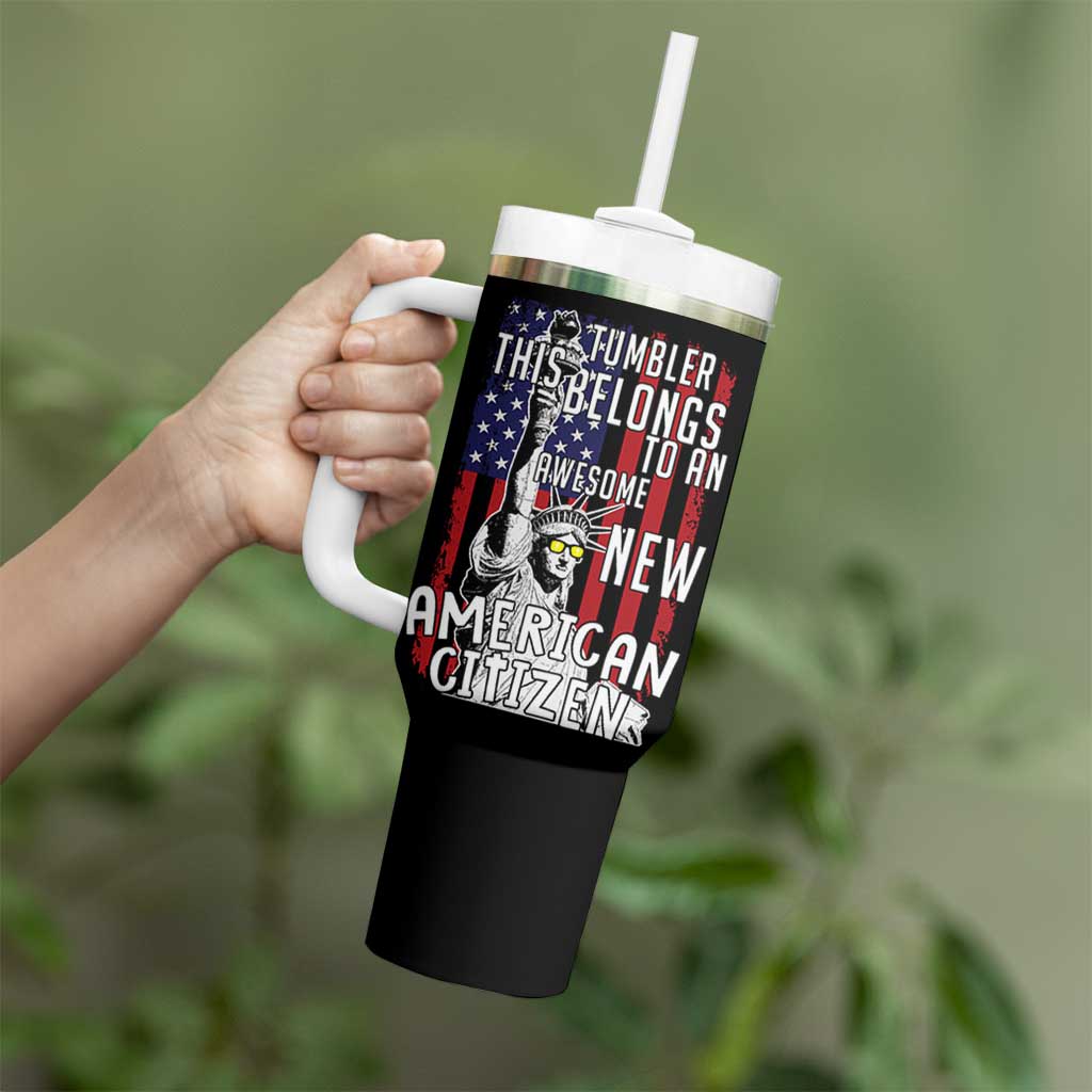New American Citizen Gift Tumbler With Handle Funny US Citizenship Congratulations Presents
