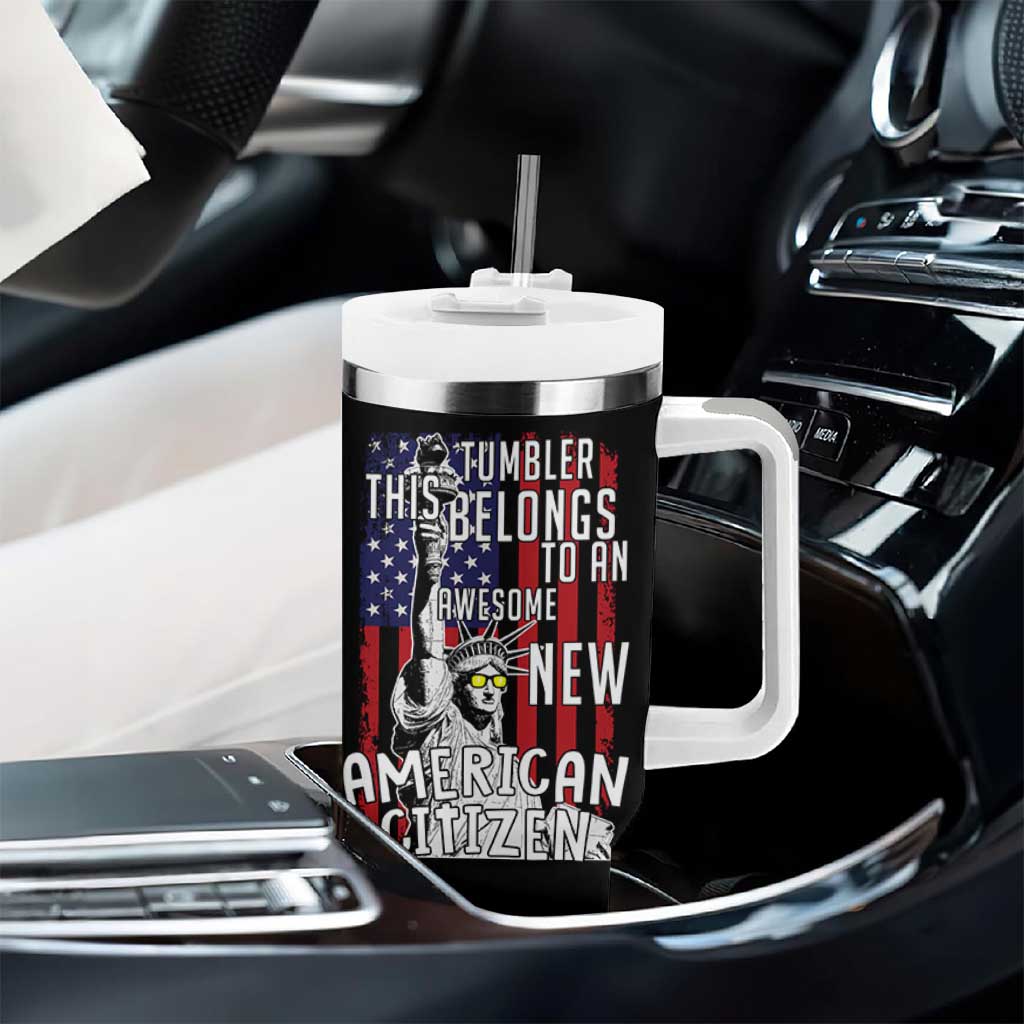 New American Citizen Gift Tumbler With Handle Funny US Citizenship Congratulations Presents