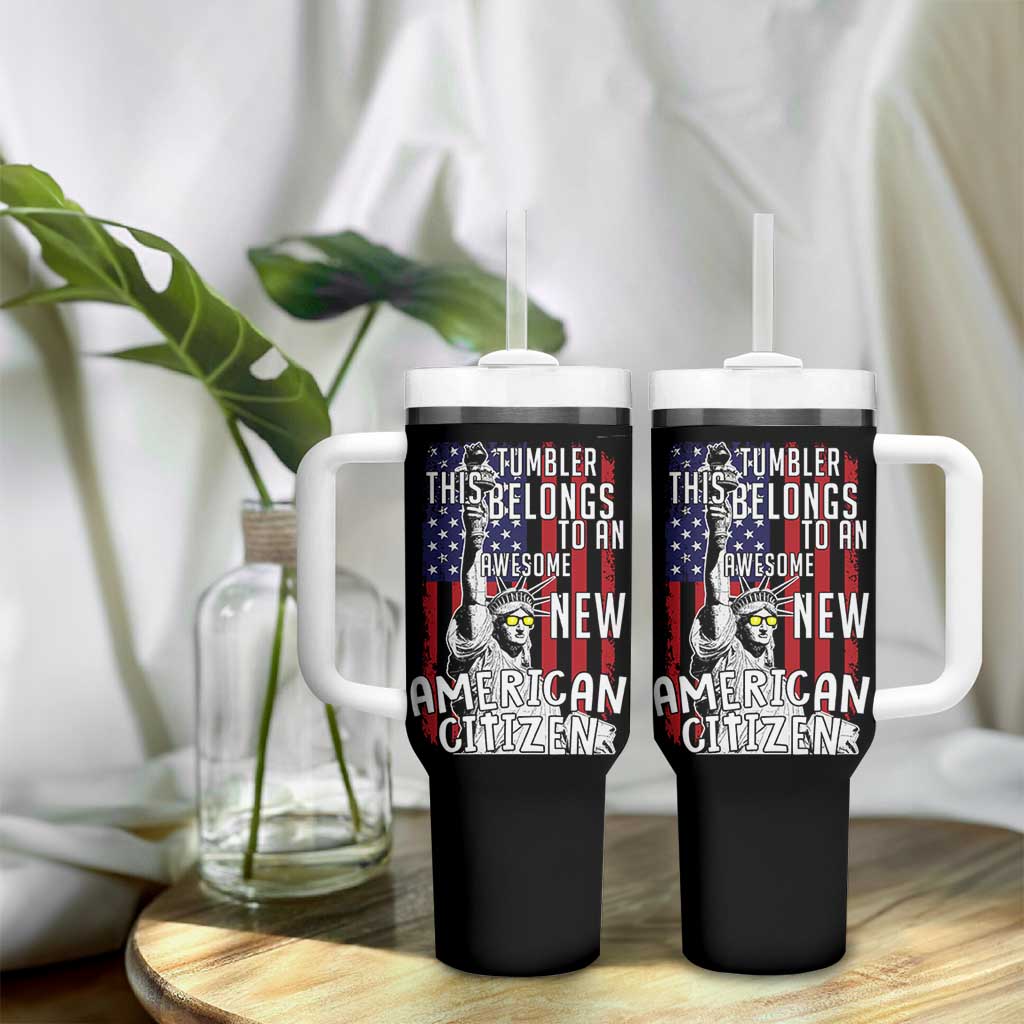New American Citizen Gift Tumbler With Handle Funny US Citizenship Congratulations Presents