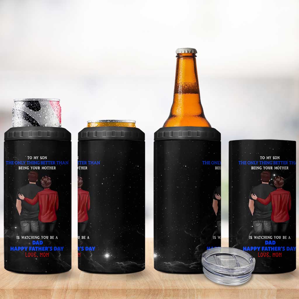 Fathers Day Son Gifts from Mom 4 in 1 Can Cooler Tumbler To My Son Gift