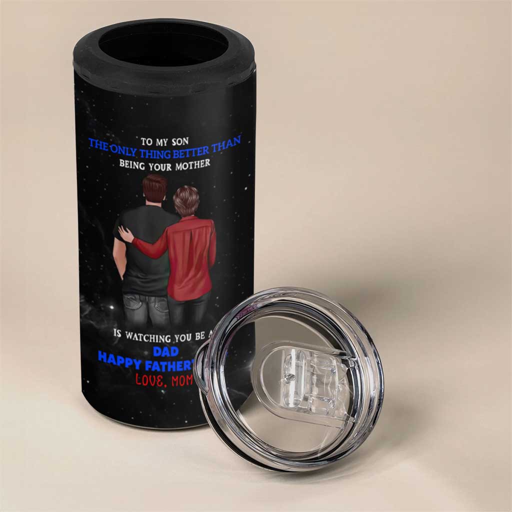 Fathers Day Son Gifts from Mom 4 in 1 Can Cooler Tumbler To My Son Gift