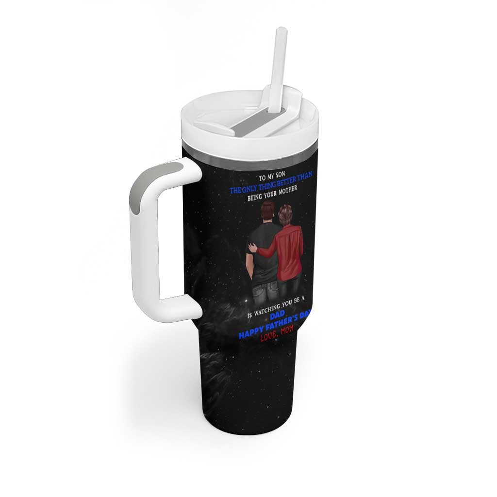 Fathers Day Son Gifts from Mom Tumbler With Handle To My Son Gift
