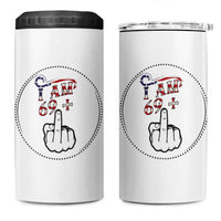 Funny 70th Birthday 4 in 1 Can Cooler Tumbler 1956 70 Year Old Birthday US Flag Middle Finger