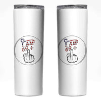 Funny 70th Birthday Skinny Tumbler 1956 70 Year Old Birthday US Flag Middle Finger