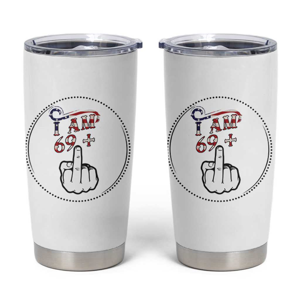 Funny 70th Birthday Tumbler Cup 1956 70 Year Old Birthday US Flag Middle Finger
