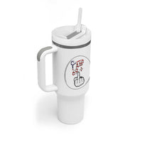 Funny 70th Birthday Tumbler With Handle 1956 70 Year Old Birthday US Flag Middle Finger