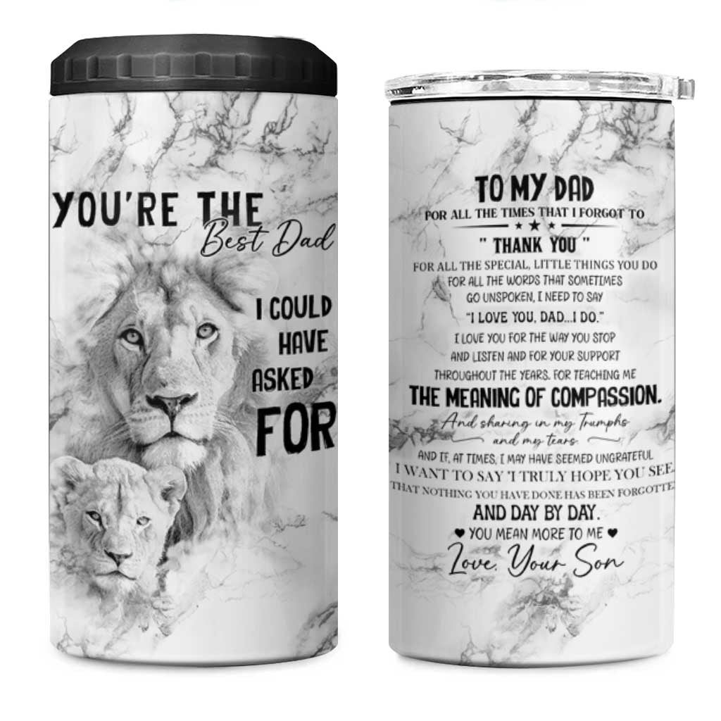 Christmas Gifts for Dad 4 in 1 Can Cooler Tumbler Lion Father and Son Fathers Day - Wonder Print Shop