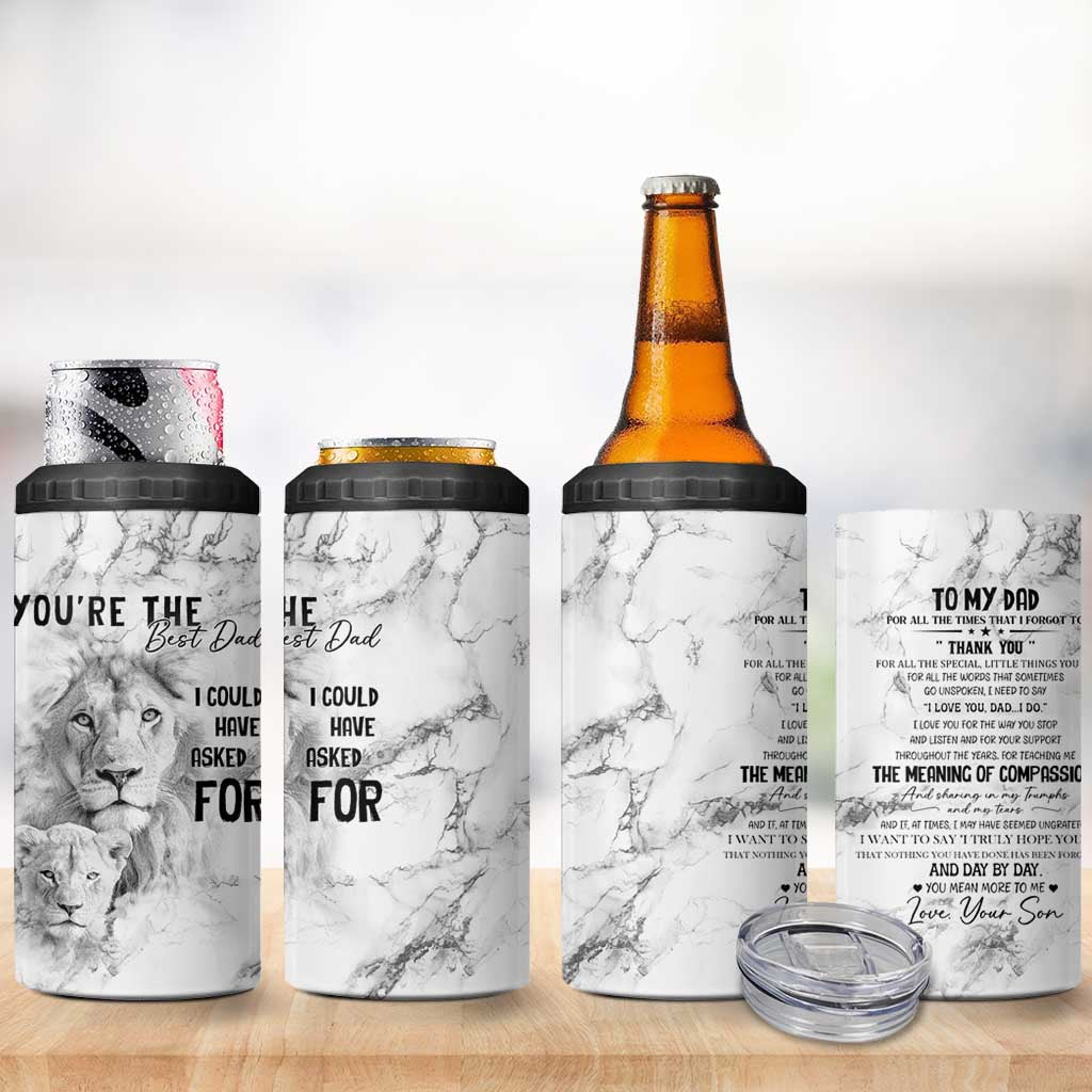 Christmas Gifts for Dad 4 in 1 Can Cooler Tumbler Lion Father and Son Fathers Day - Wonder Print Shop