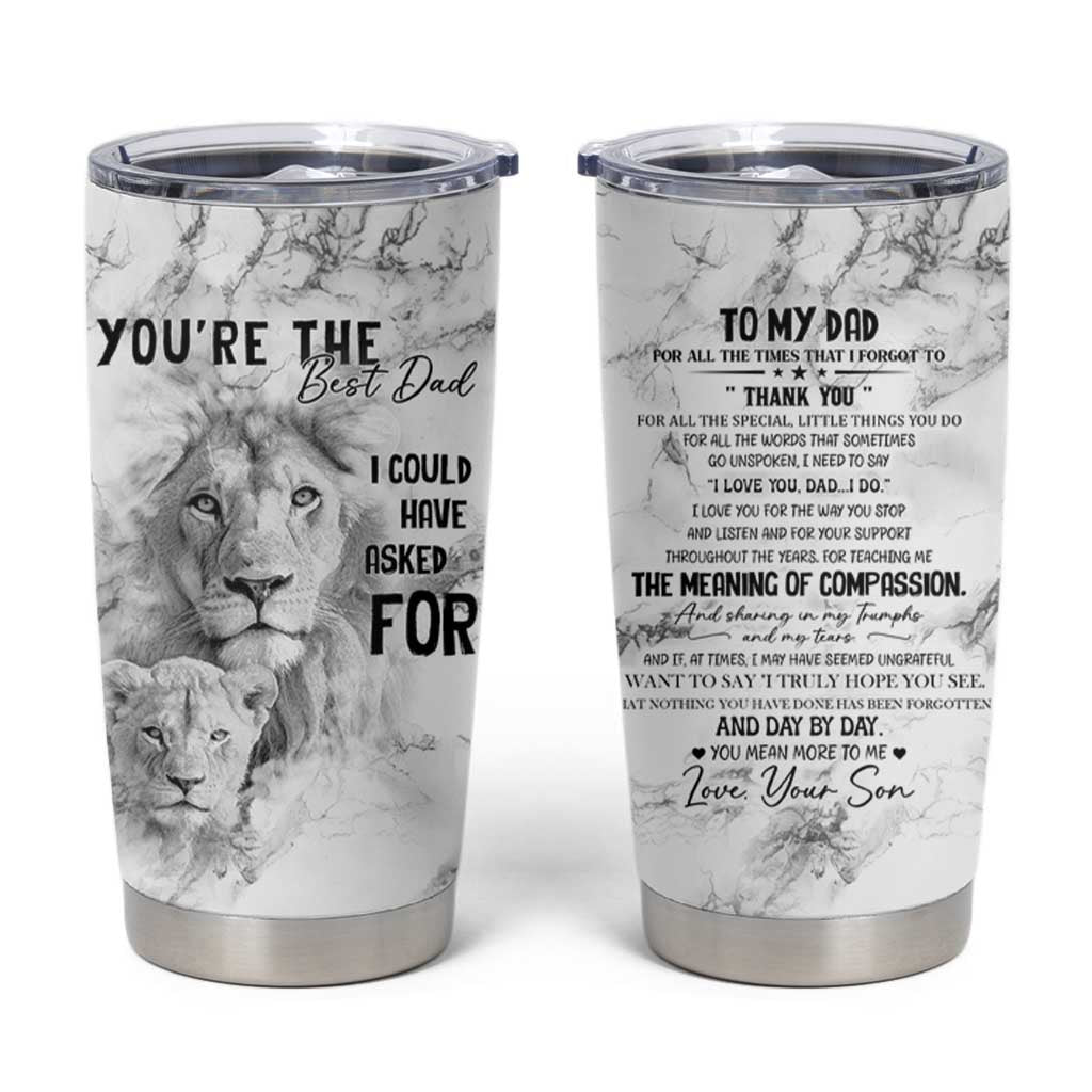 Christmas Gifts for Dad Tumbler Cup Lion Father and Son Fathers Day - Wonder Print Shop