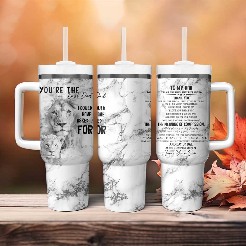Christmas Gifts for Dad Tumbler With Handle Lion Father and Son Fathers Day - Wonder Print Shop