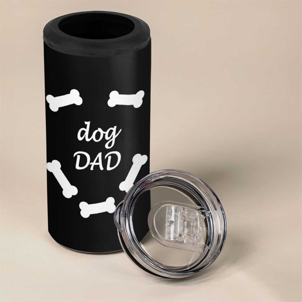 Dog Dad 4 in 1 Can Cooler Tumbler Funny Cute Pup Doggo Dog Dad Owner Fathers Day Gift