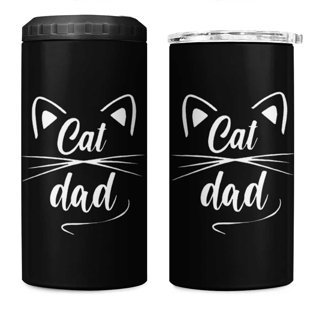 Cat Dad Gift 4 in 1 Can Cooler Tumbler Cat Lover Fathers Day