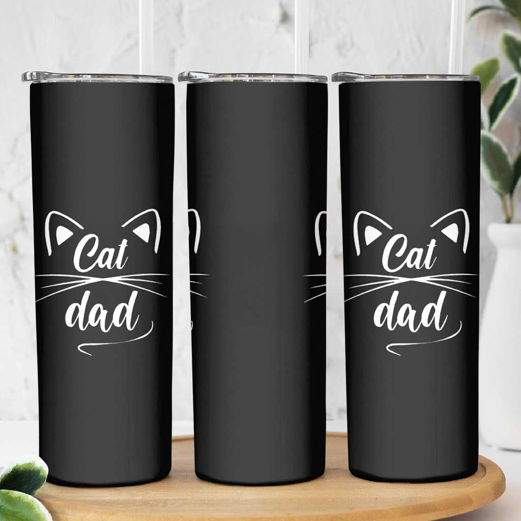 Cat Dad Gift Skinny Tumbler Cat Lover Fathers Day