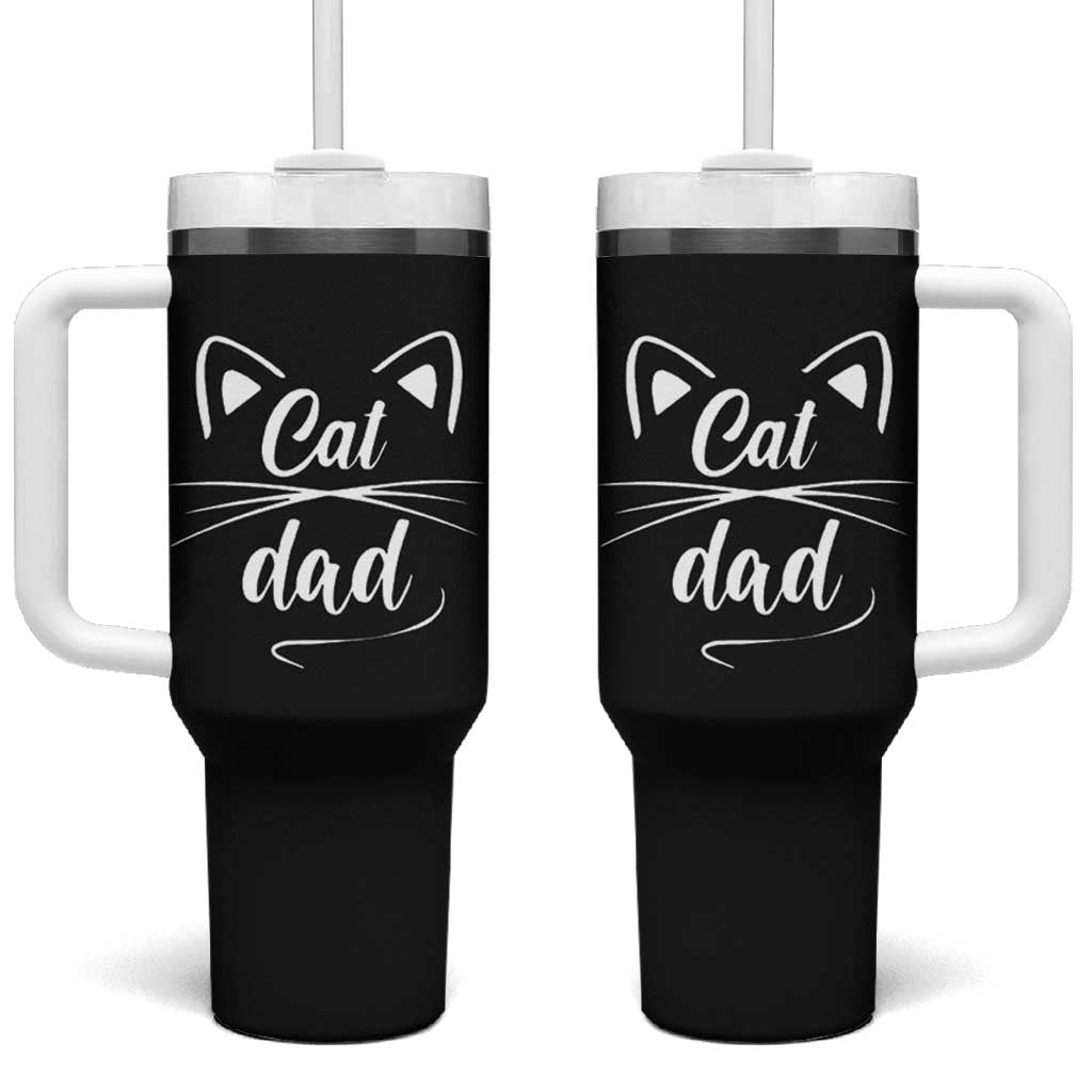 Cat Dad Gift Tumbler With Handle Cat Lover Fathers Day