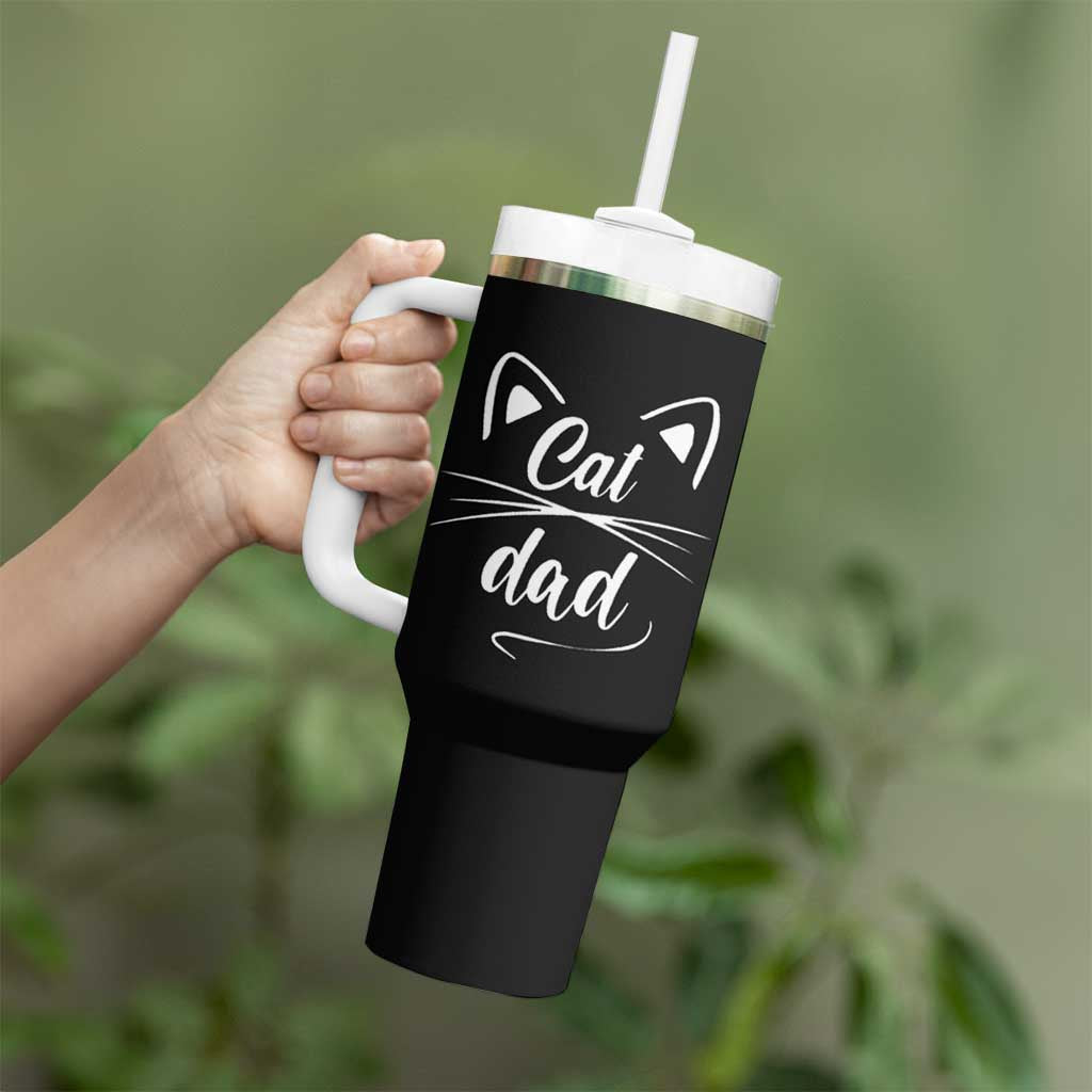 Cat Dad Gift Tumbler With Handle Cat Lover Fathers Day