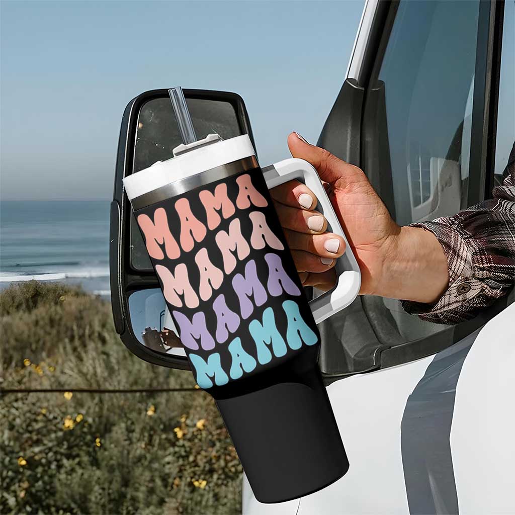 Groovy Mama Tumbler With Handle Gift For Mothers Day Christmas New Mom