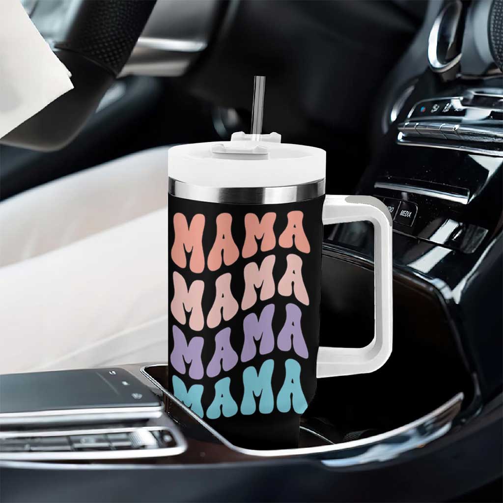 Groovy Mama Tumbler With Handle Gift For Mothers Day Christmas New Mom