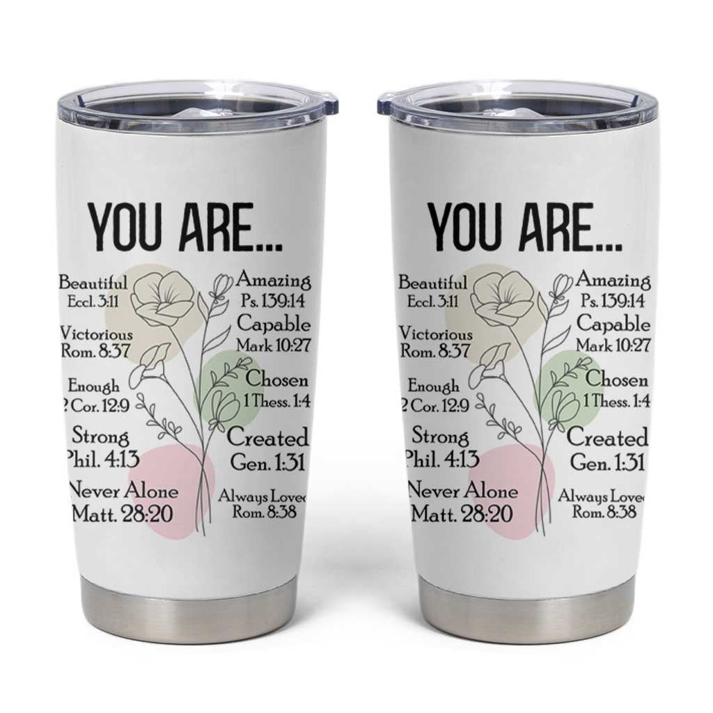 Christian Tumbler Cup Religious Self Care Inspiration Gifts Inspirational Scripture Cup with Bible Verse - Wonder Print Shop
