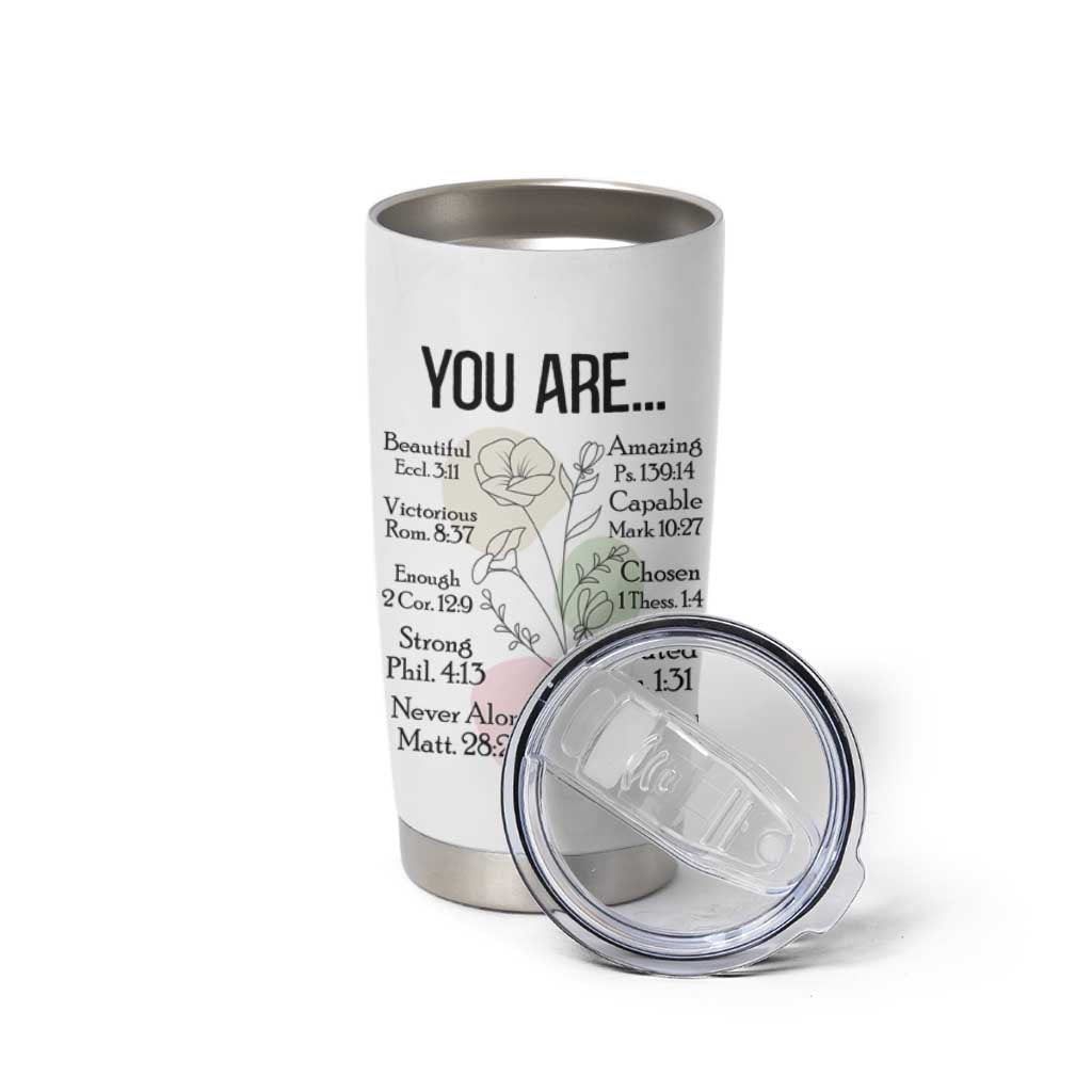 Christian Tumbler Cup Religious Self Care Inspiration Gifts Inspirational Scripture Cup with Bible Verse - Wonder Print Shop