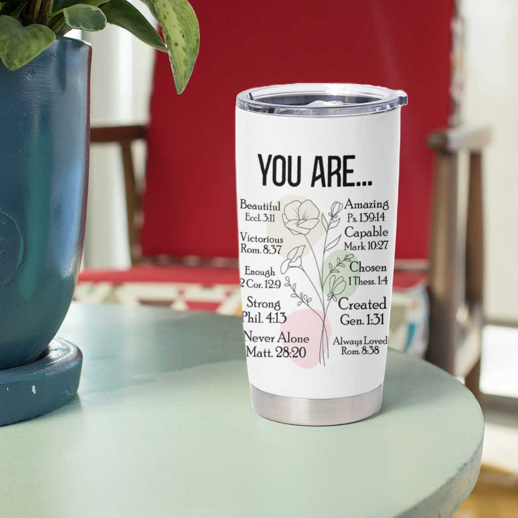 Christian Tumbler Cup Religious Self Care Inspiration Gifts Inspirational Scripture Cup with Bible Verse - Wonder Print Shop