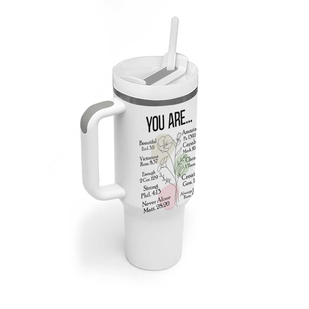 Christian Tumbler With Handle Religious Self Care Inspiration Gifts Inspirational Scripture Cup with Bible Verse - Wonder Print Shop