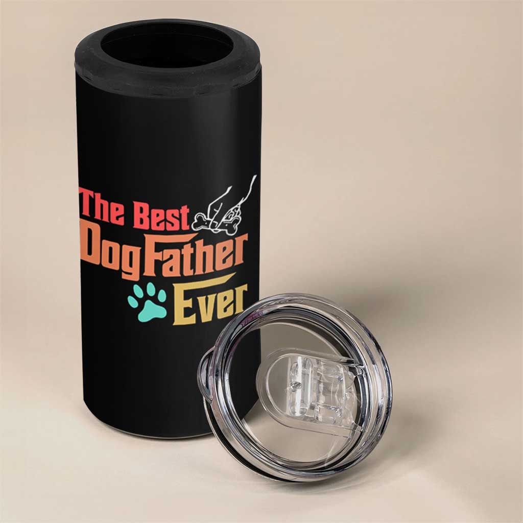 Best Dog Dad Ever 4 in 1 Can Cooler Tumbler Vintage Gifts for Dog Dad Fathers Day Gift
