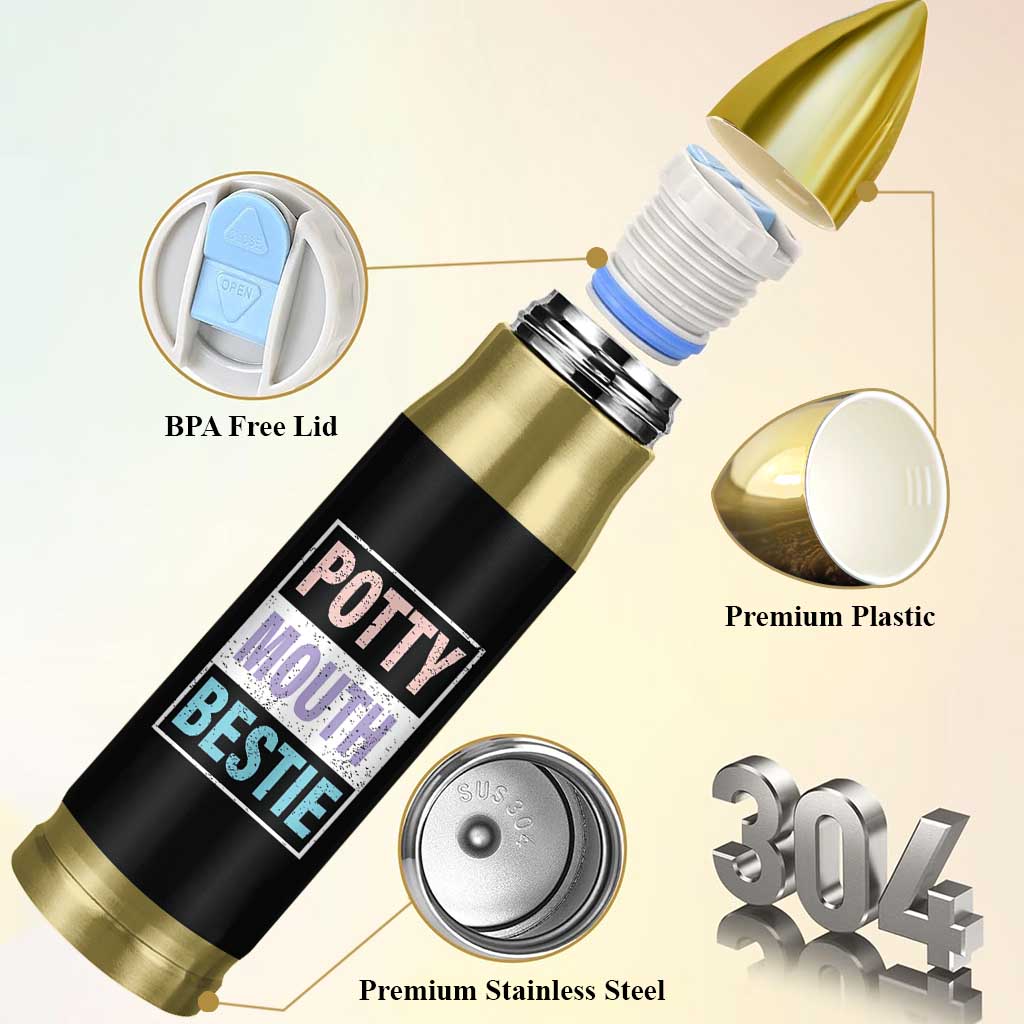 Funny Bestie Gifts Bullet Tumbler Potty Mouth Gag Gifts For Women Best Friend BFF Work Bestie