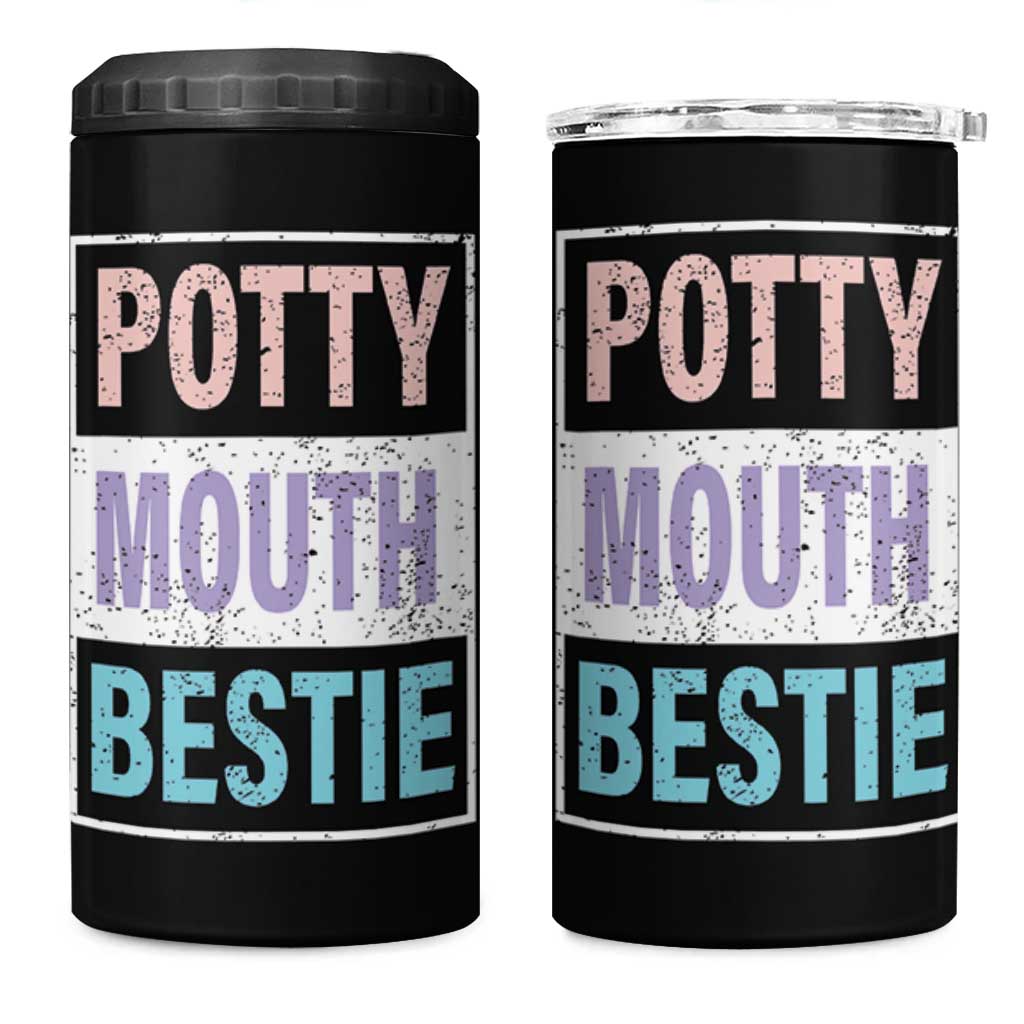 Funny Bestie Gifts 4 in 1 Can Cooler Tumbler Potty Mouth Gag Gifts For Women Best Friend BFF Work Bestie
