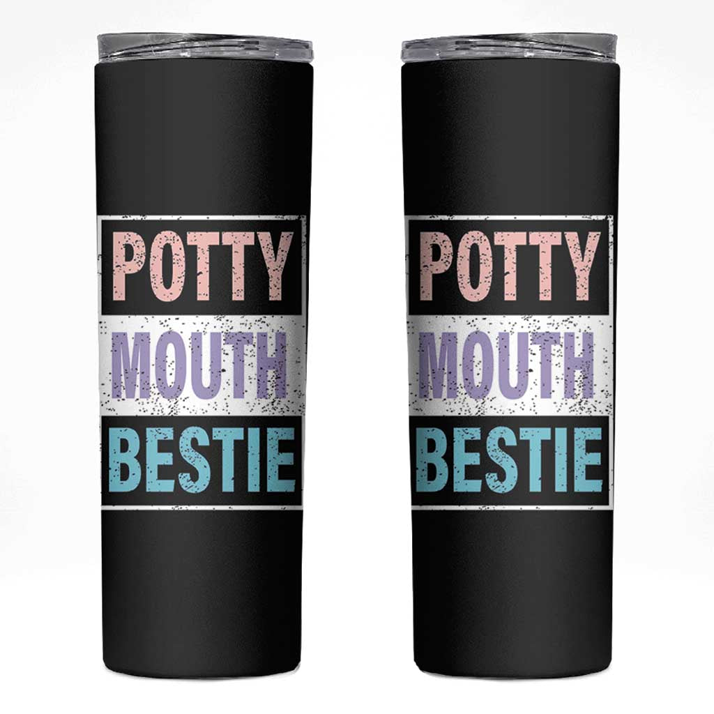 Funny Bestie Gifts Skinny Tumbler Potty Mouth Gag Gifts For Women Best Friend BFF Work Bestie
