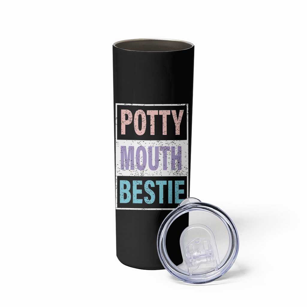 Funny Bestie Gifts Skinny Tumbler Potty Mouth Gag Gifts For Women Best Friend BFF Work Bestie