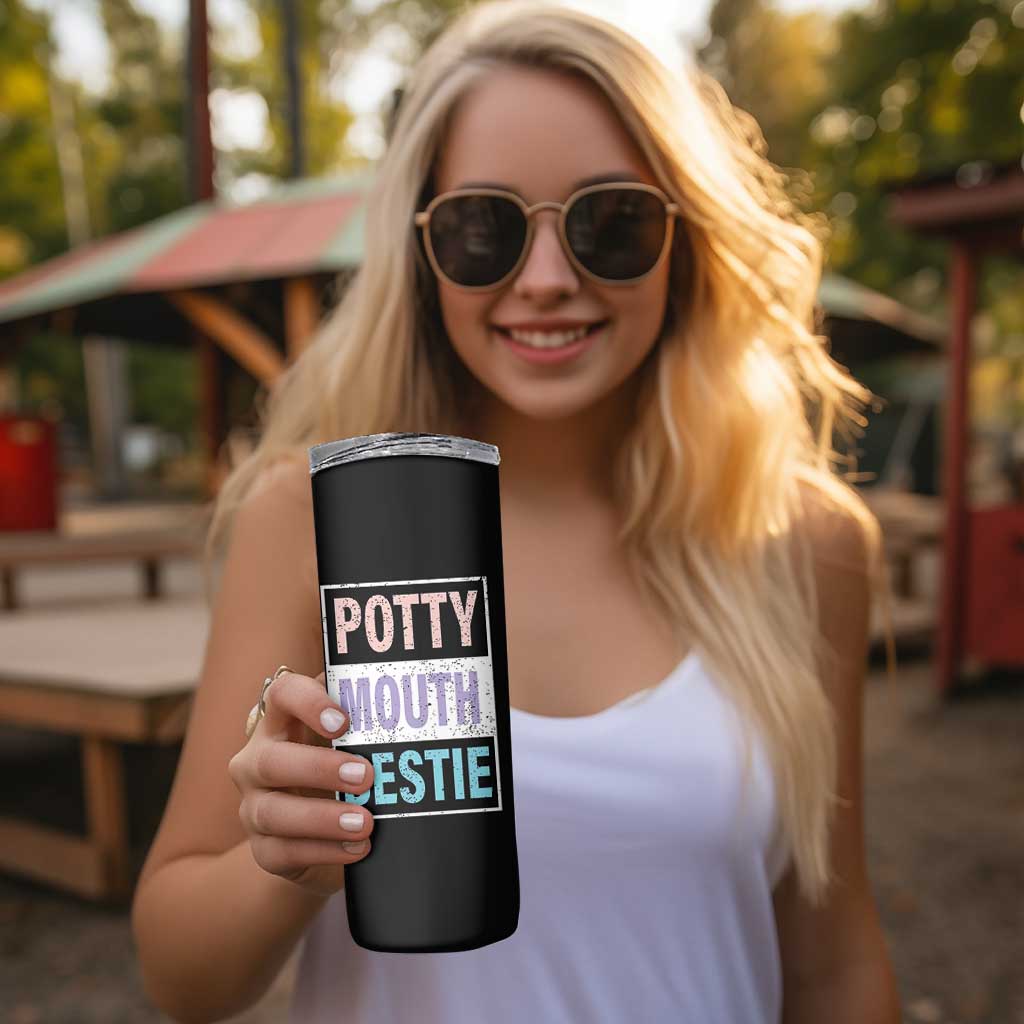 Funny Bestie Gifts Skinny Tumbler Potty Mouth Gag Gifts For Women Best Friend BFF Work Bestie